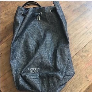 metallic glitter vs drawstring backpack